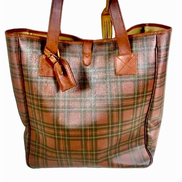 RALPH LAUREN Tartan Plaid Black Watch Oversized Shopper Tote Shoulder Bag - Picture 2 of 12